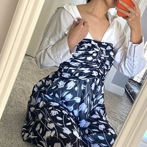 [SOLD] WHBM Chiffon Tulip-Print Strapless Dress, 2
